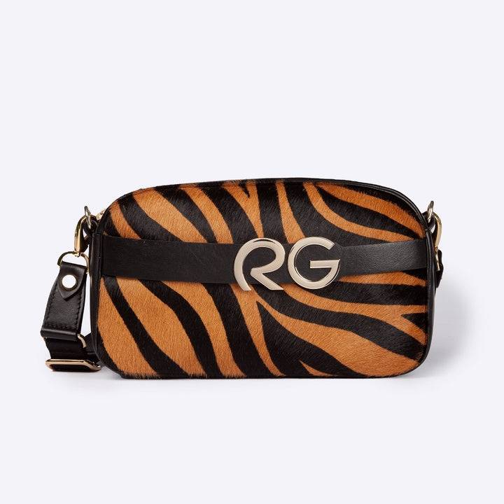Roberta Gandolfi Dafne pony camera in pelle stampa animalier con tracolla staccabile
