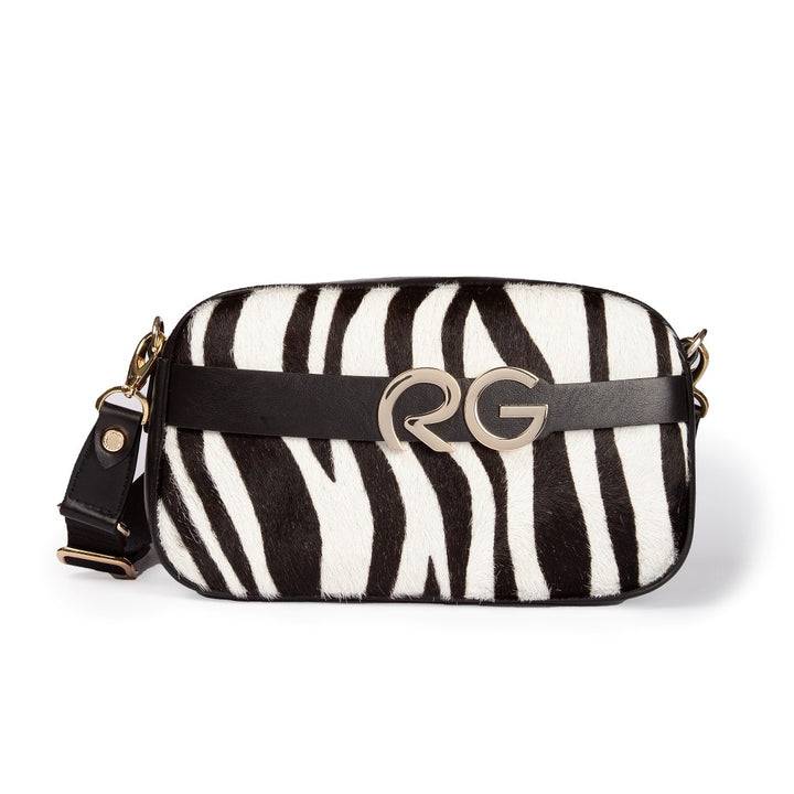 Roberta Gandolfi Dafne pony camera in pelle stampa animalier con tracolla staccabile