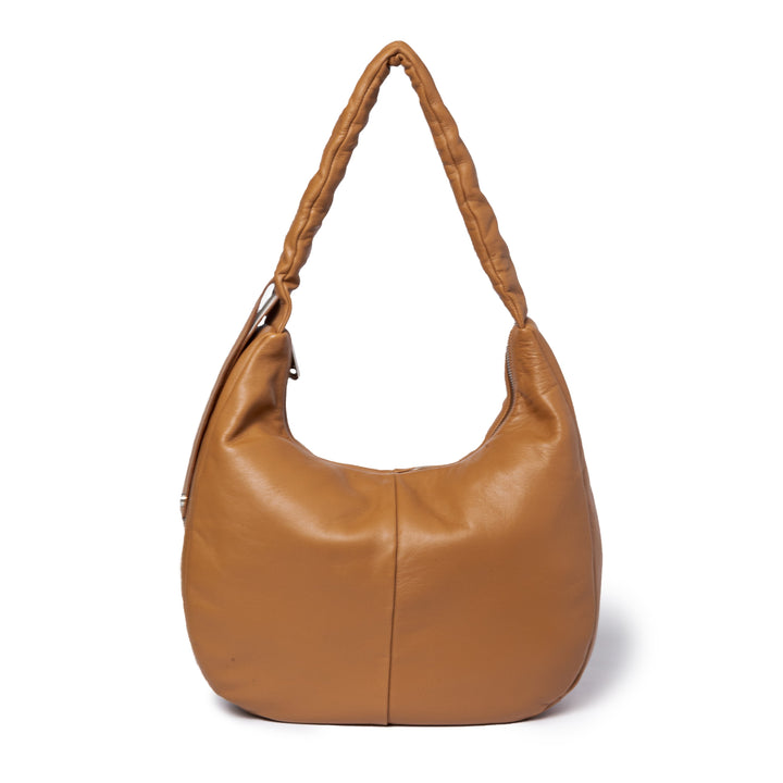 Roberta Gandolfi Azzurro Hobo large in morbida pelle nappa con manico arricciato regolabile Only for today