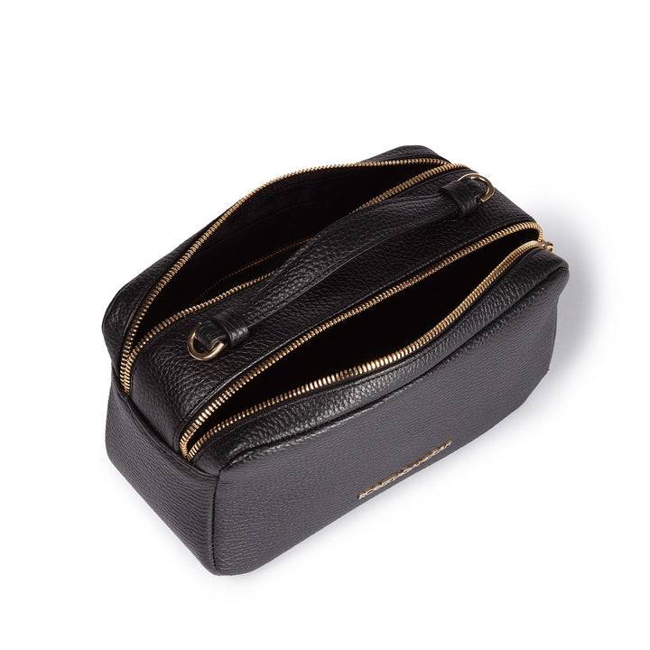 Roberta Gandolfi Brigida camera borsa in pelle con doppio scomparto e tracolla in catena dorata con spallaccio protettivo in pelle Offerta temporanea