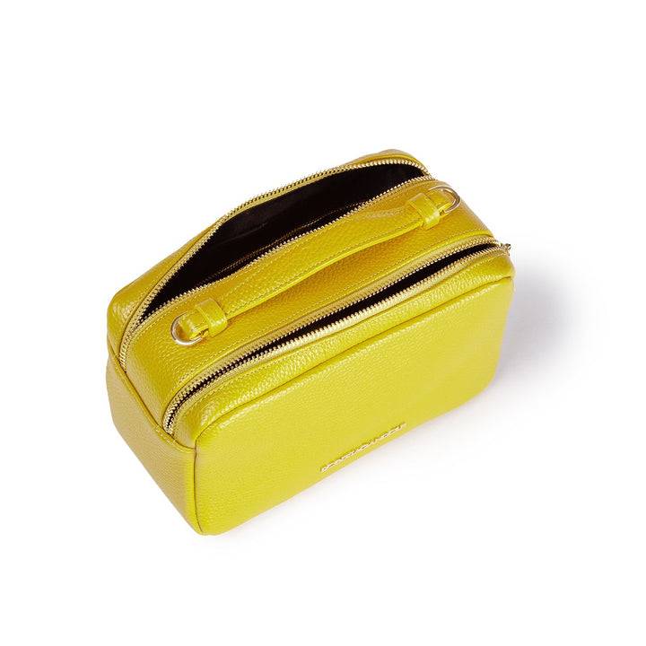 Roberta Gandolfi Brigida camera borsa in pelle con doppio scomparto e tracolla in catena dorata con spallaccio protettivo in pelle Grandi sconti