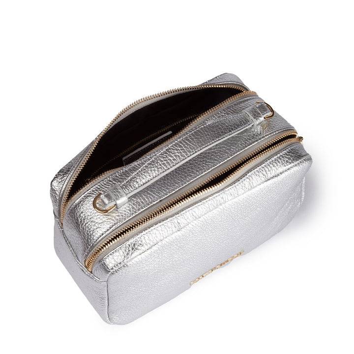 Roberta Gandolfi Brigida camera borsa in pelle con doppio scomparto e tracolla in catena dorata con spallaccio protettivo in pelle Nuovi prodotti