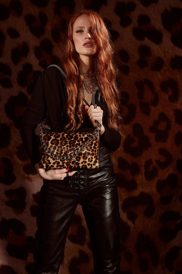 Roberta Gandolfi Alice Pony small borsa in cavallino e pelle martellata con tracolla regolabile e staccabile Ultimi tre giorni