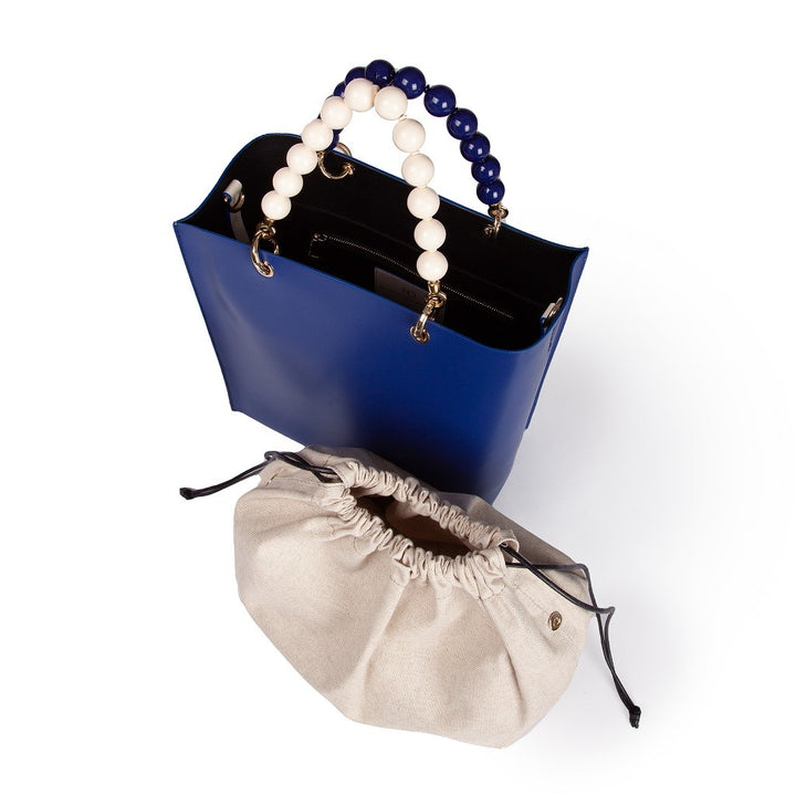 Roberta Gandolfi Zoe Tote bag in pelle bicolor e manicI gioiello Black Friday Prezzi