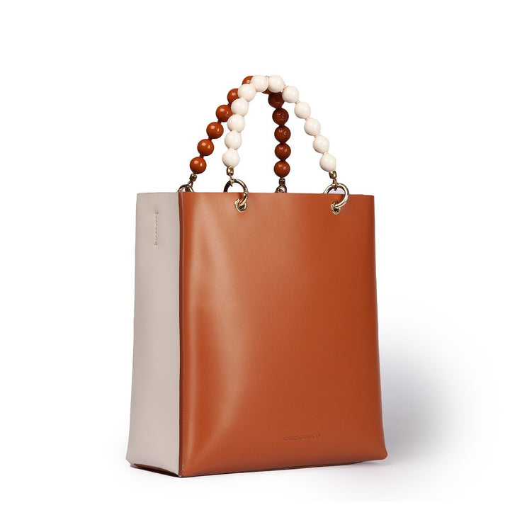 Roberta Gandolfi Zoe Tote bag in pelle bicolor e manicI gioiello In vendita