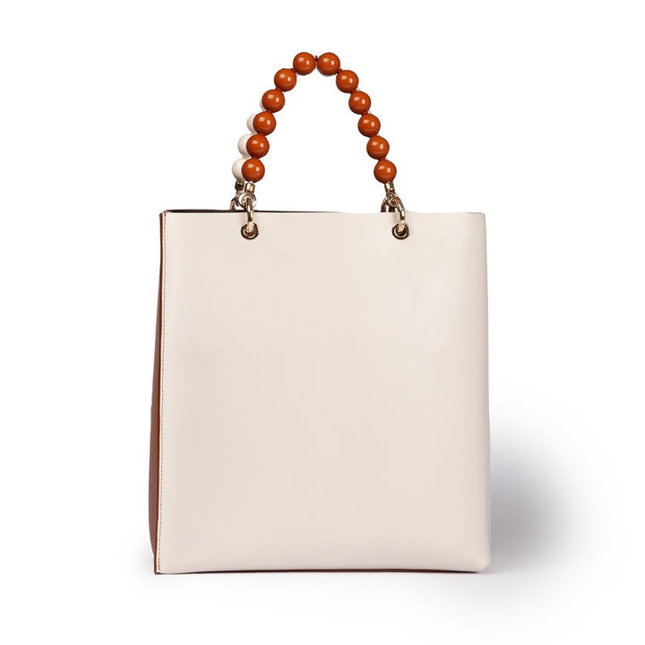 Roberta Gandolfi Zoe Tote bag in pelle bicolor e manicI gioiello In vendita