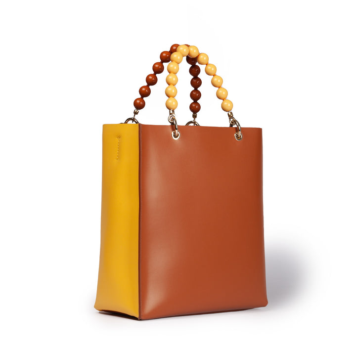 Roberta Gandolfi Zoe Tote bag in pelle bicolor e manicI gioiello Duty-free