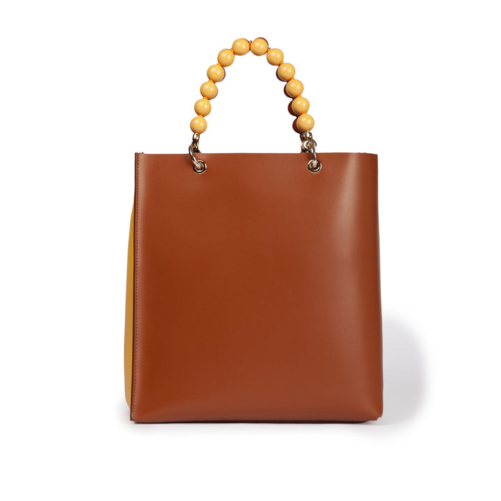 Roberta Gandolfi Zoe Tote bag in pelle bicolor e manicI gioiello Duty-free