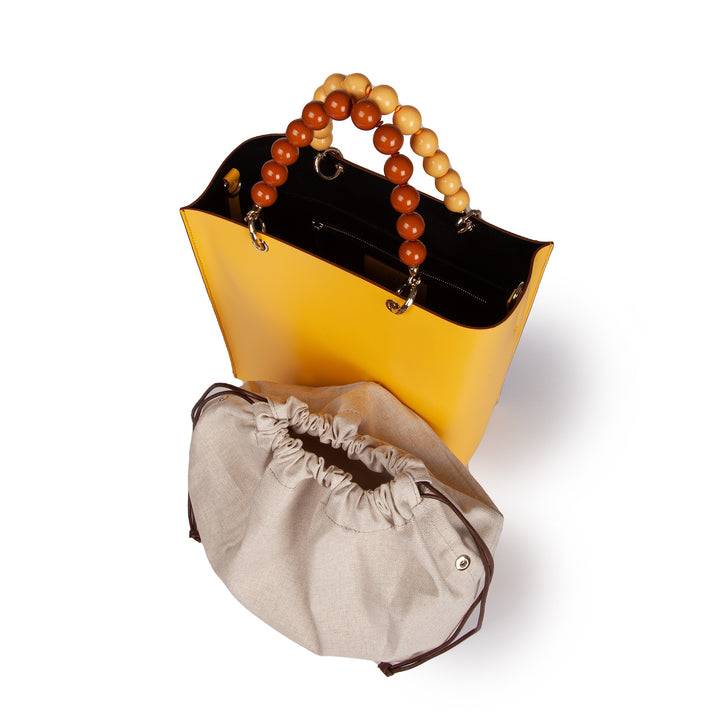 Roberta Gandolfi Zoe Tote bag in pelle bicolor e manicI gioiello Duty-free