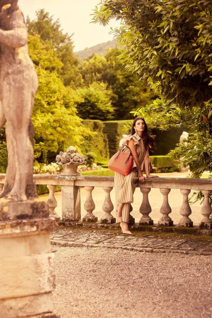 Roberta Gandolfi Fernanda Tote in rafia con finiture in pelle di vitello a doppia portabilità mano o shopping Nuovo