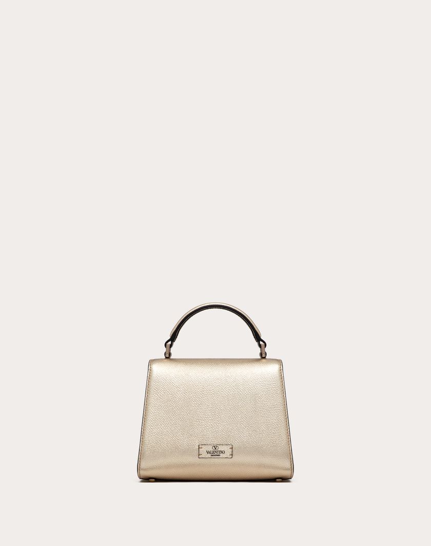 Valentino Handbags Borsa A Mano Mini Vsling In Vitello Granato Metallizzato per Donna in Platino/crystal | Valentino IT Novità