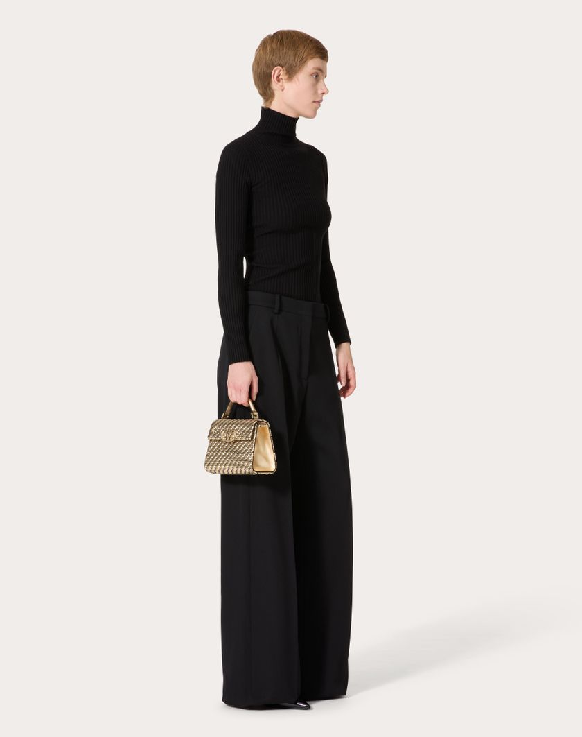 Valentino Handbags Borsa A Mano Mini Valentino Garavani Vsling Intrecciata per Donna in Oro/crystal | Valentino IT Offerta