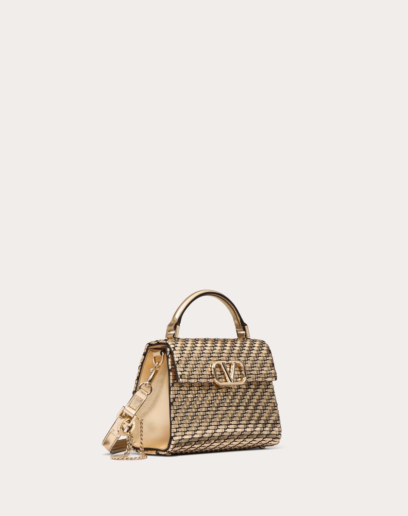 Valentino Handbags Borsa A Mano Mini Valentino Garavani Vsling Intrecciata per Donna in Oro/crystal | Valentino IT Offerta