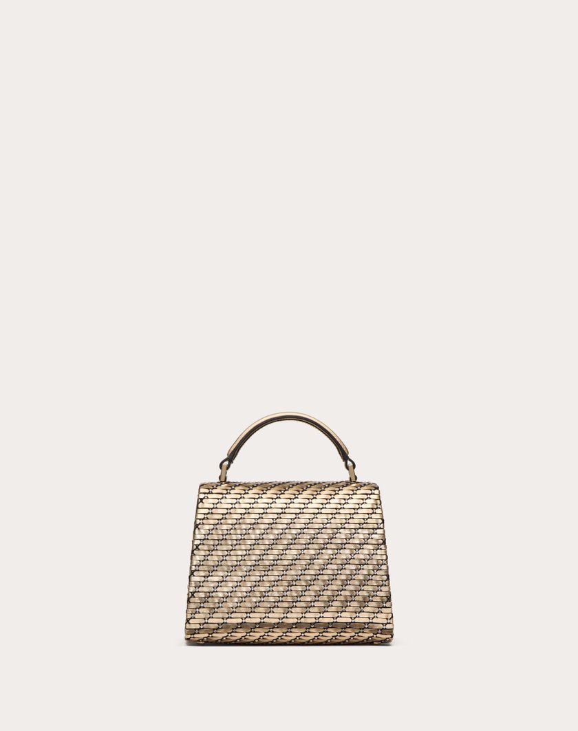 Valentino Handbags Borsa A Mano Mini Valentino Garavani Vsling Intrecciata per Donna in Oro/crystal | Valentino IT Offerta