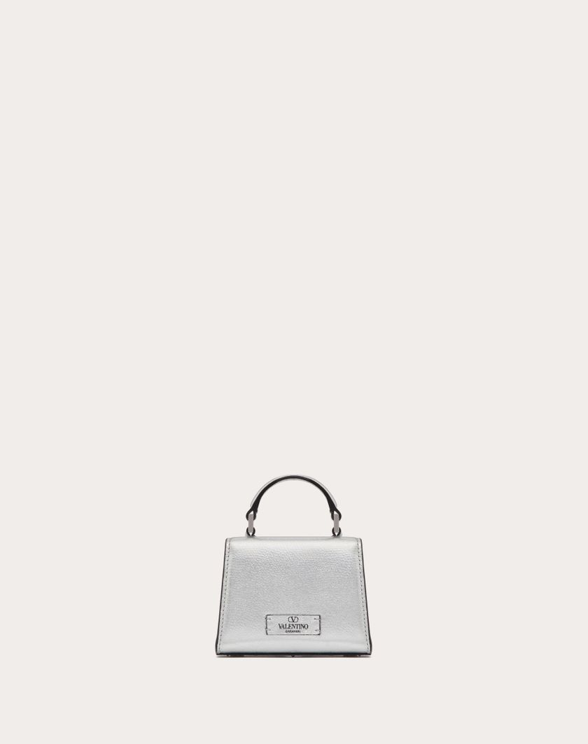 Valentino Handbags Borsa A Mano Micro Vsling In Vitello Granato Metallizzato per Donna in Argento | Valentino IT Saldi