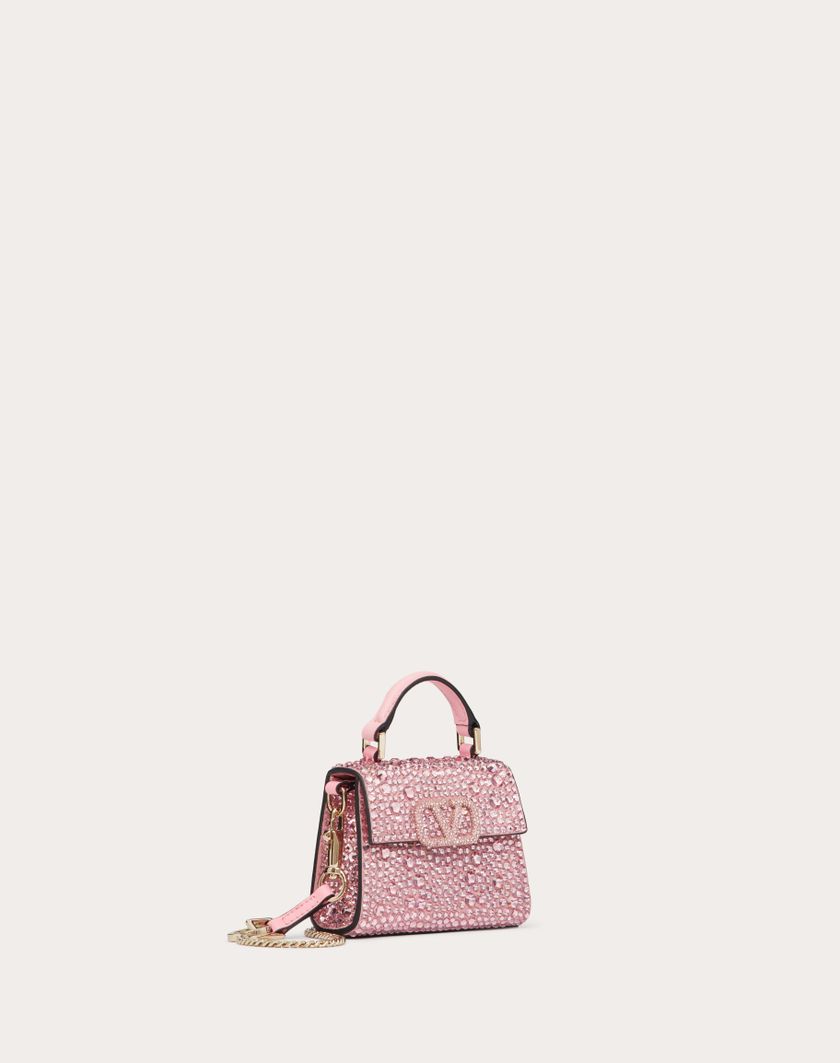 Valentino Handbags Borsa A Mano Micro Vsling Ricamata per Donna in Rose/bubble | Valentino IT Offerte