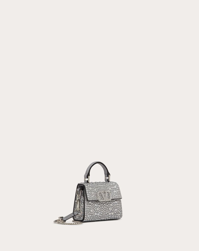 Valentino Handbags Borsa A Mano Micro Vsling Ricamata per Donna in Grigio/crystal | Valentino IT Hotsell