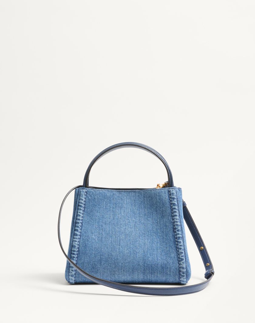 Valentino Handbags Borsa A Mano Media Valentino Garavani Alltime In Denim Con Tracolla Nastro Ricamato per Donna in Denim/worker/multicolor | Valentino IT Vendita Calda