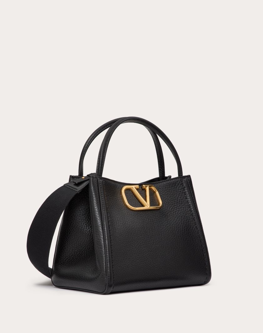 Valentino Handbags Borsa A Mano Media Valentino Garavani Alltime In Vitello Granato per Donna in Nero | Valentino IT In Saldo