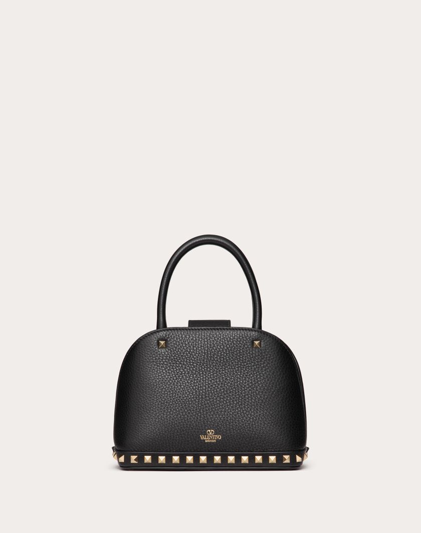 Valentino Handbags Borsa Piccola A Mano Valentino Garavani Rockstud In Vitello Granato per Donna in Nero | Valentino IT Nuova