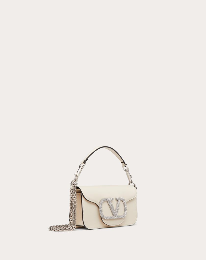 Valentino Handbags Borsa Piccola A Spalla Valentino Garavani Locò Con Logo Gioiello per Donna in Light Ivory | Valentino IT Promozione