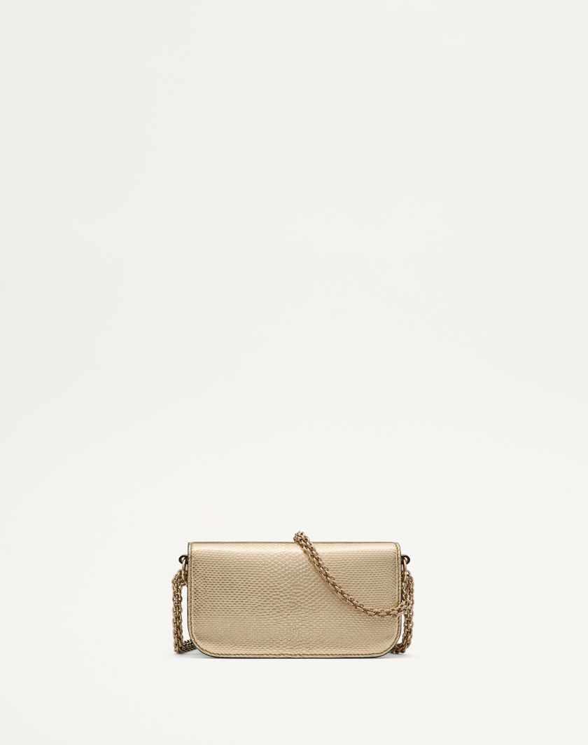 Valentino Handbags Borsa Piccola A Spalla Valentino Garavani Valentino Garavani Locò In Karung Metallizzato per Donna in Platino/beige/crystal Gold | Valentino IT Spedizione Gratuita