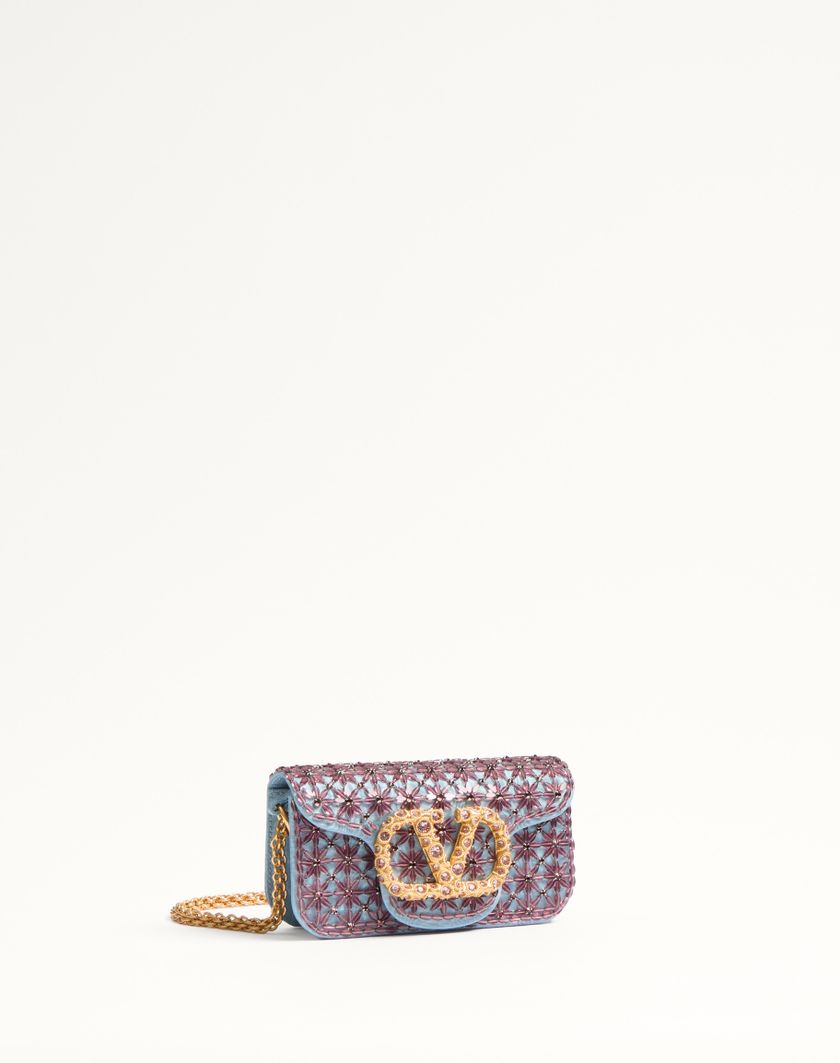 Valentino Handbags Borsa Piccola A Spalla Valentino Garavani Locò Ricamata Con Logo Gioiello per Donna in Turchese/emerald | Valentino IT Qualità Garantita
