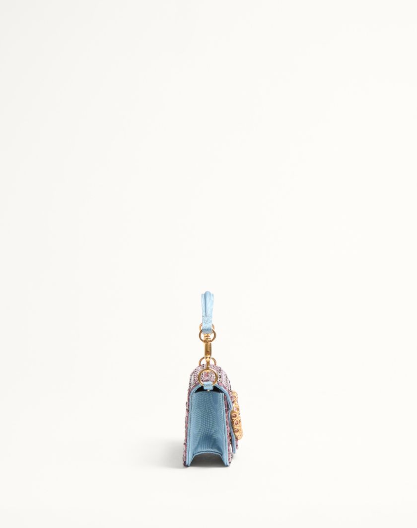 Valentino Handbags Borsa Piccola A Spalla Valentino Garavani Locò Ricamata Con Logo Gioiello per Donna in Turchese/emerald | Valentino IT Qualità Garantita