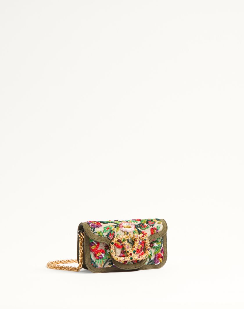 Valentino Handbags Borsa Piccola A Spalla Valentino Garavani Locò Ricamata Con Logo Gioiello per Donna in Naturale/multicolor | Valentino IT Negozi Online