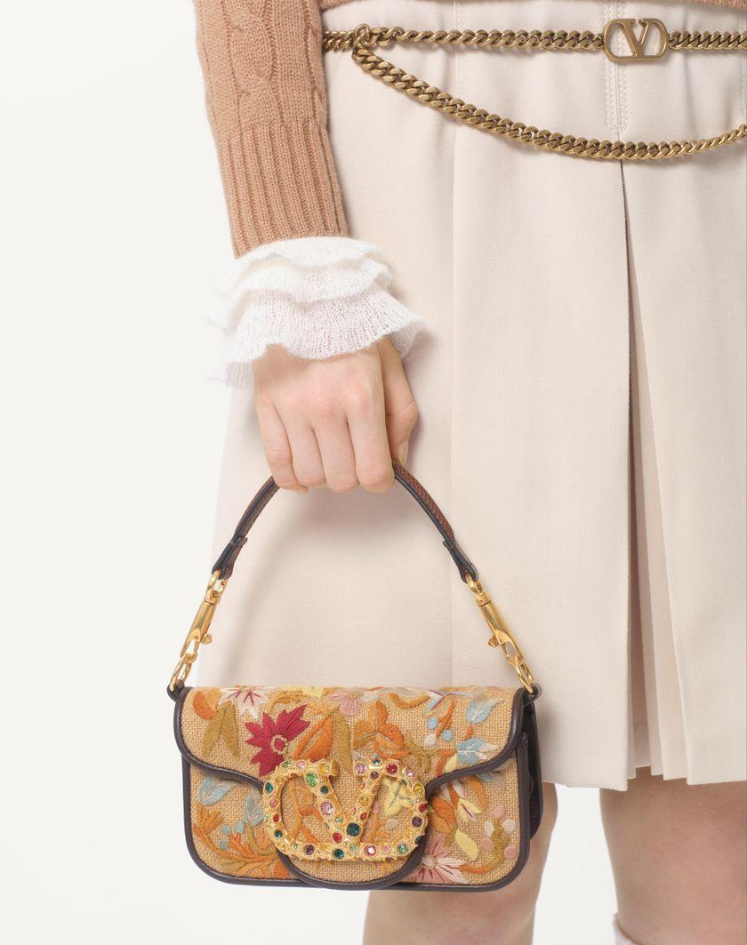 Valentino Handbags Borsa Piccola A Spalla Valentino Garavani Locò Ricamata Con Logo Gioiello per Donna in Multicolor/testa Di Moro/tabacco | Valentino IT Acquista Ora