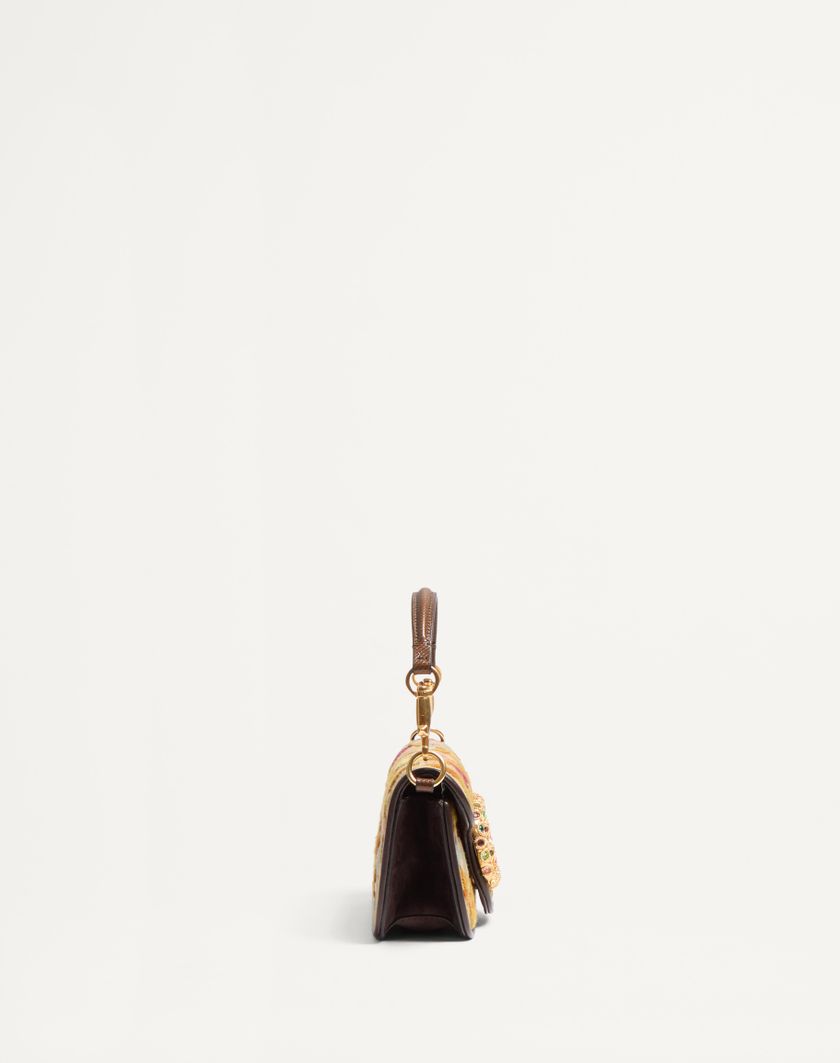 Valentino Handbags Borsa Piccola A Spalla Valentino Garavani Locò Ricamata Con Logo Gioiello per Donna in Multicolor/testa Di Moro/tabacco | Valentino IT Acquista Ora