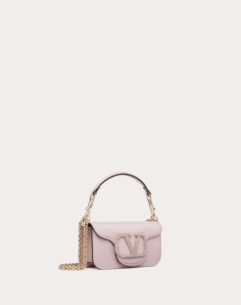 Valentino Handbags Borsa Piccola A Spalla Valentino Garavani Locò Con Logo Gioiello per Donna in Water Lilac | Valentino IT Shopping Online