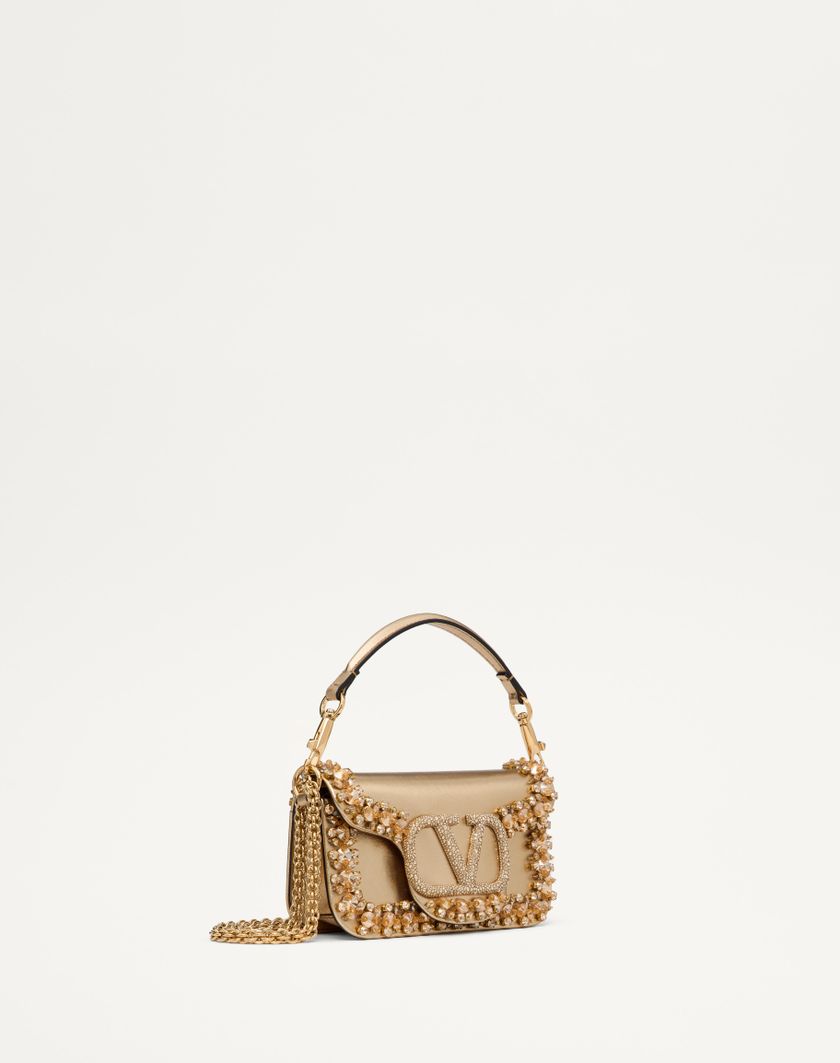 Valentino Handbags Borsa Piccola A Spalla Valentino Garavani Locò Ricamata per Donna in Crystal/oro | Valentino IT Affare Del Giorno