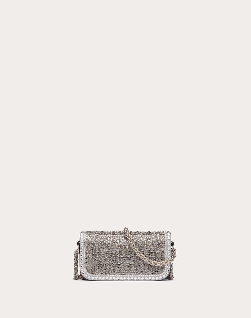 Valentino Handbags Borsa Piccola A Spalla Valentino Garavani Locò Con Strass per Donna in Crystal/nero/antracite | Valentino IT Convenienza