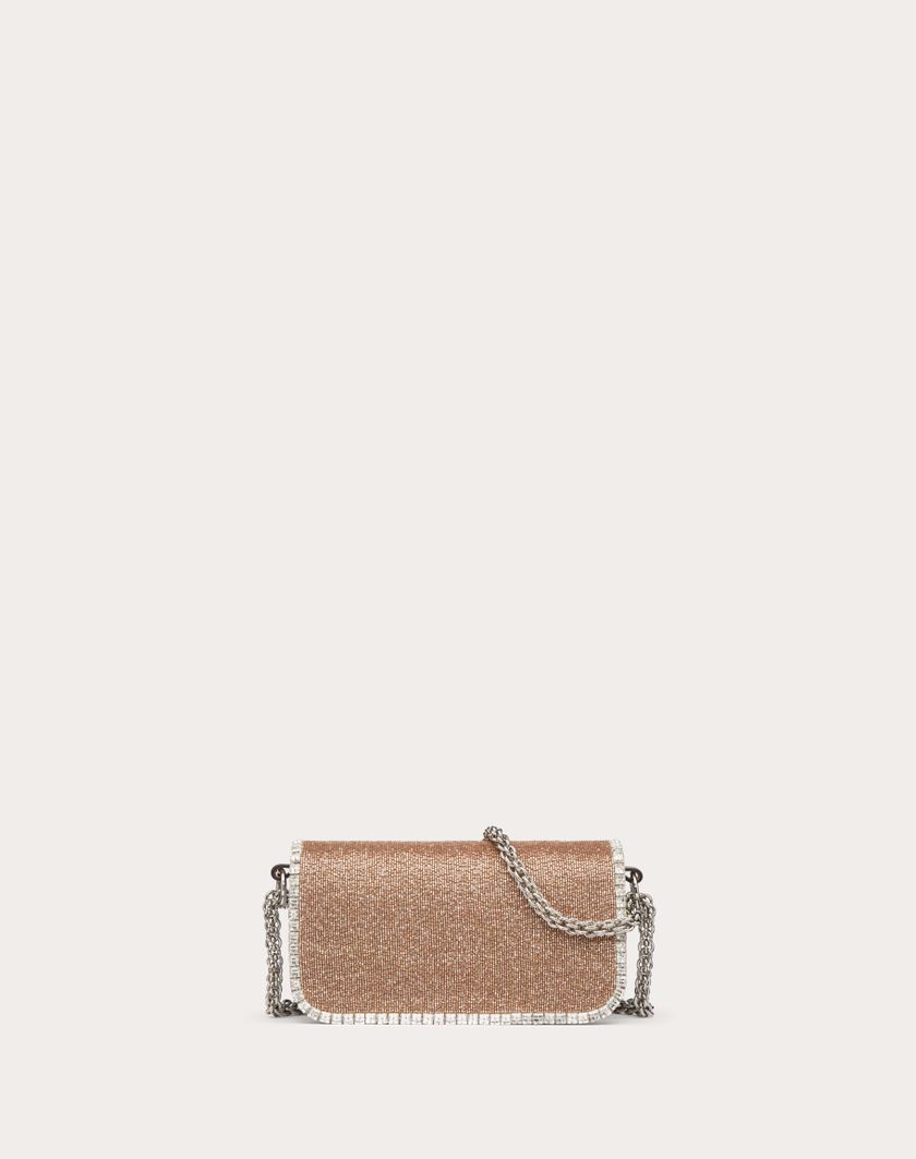 Valentino Handbags Borsa Piccola A Spalla Valentino Garavani Locò Ricamata per Donna in Crystal | Valentino IT Novità