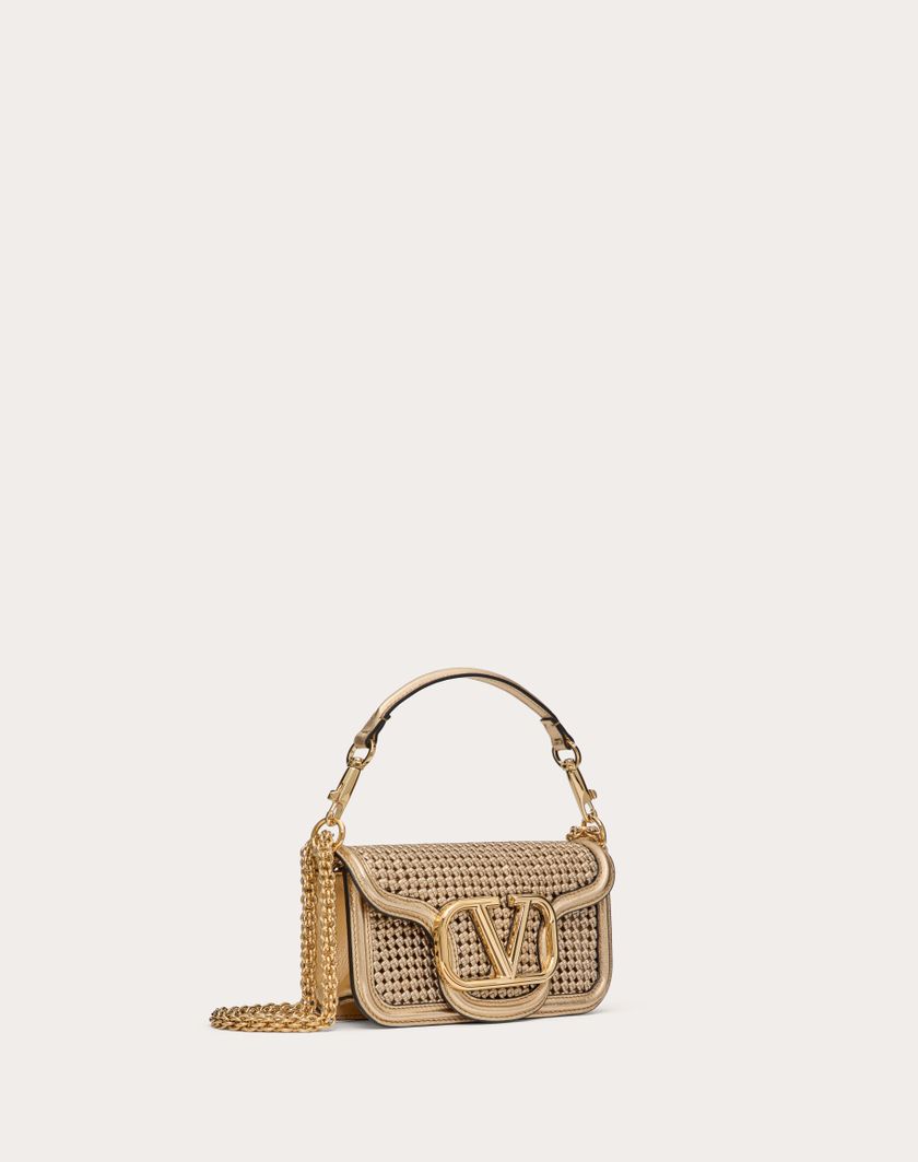 Valentino Handbags Borsa Piccola A Spalla Valentino Garavani Locò In Pelle Intrecciata Metallizzata per Donna in Oro | Valentino IT Economico