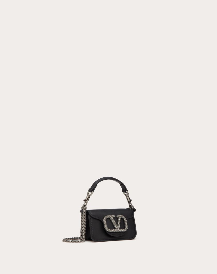 Valentino Handbags Borsa Micro Con Catena Valentino Garavani Locò Con Logo Gioiello per Donna in Nero | Valentino IT In Saldo