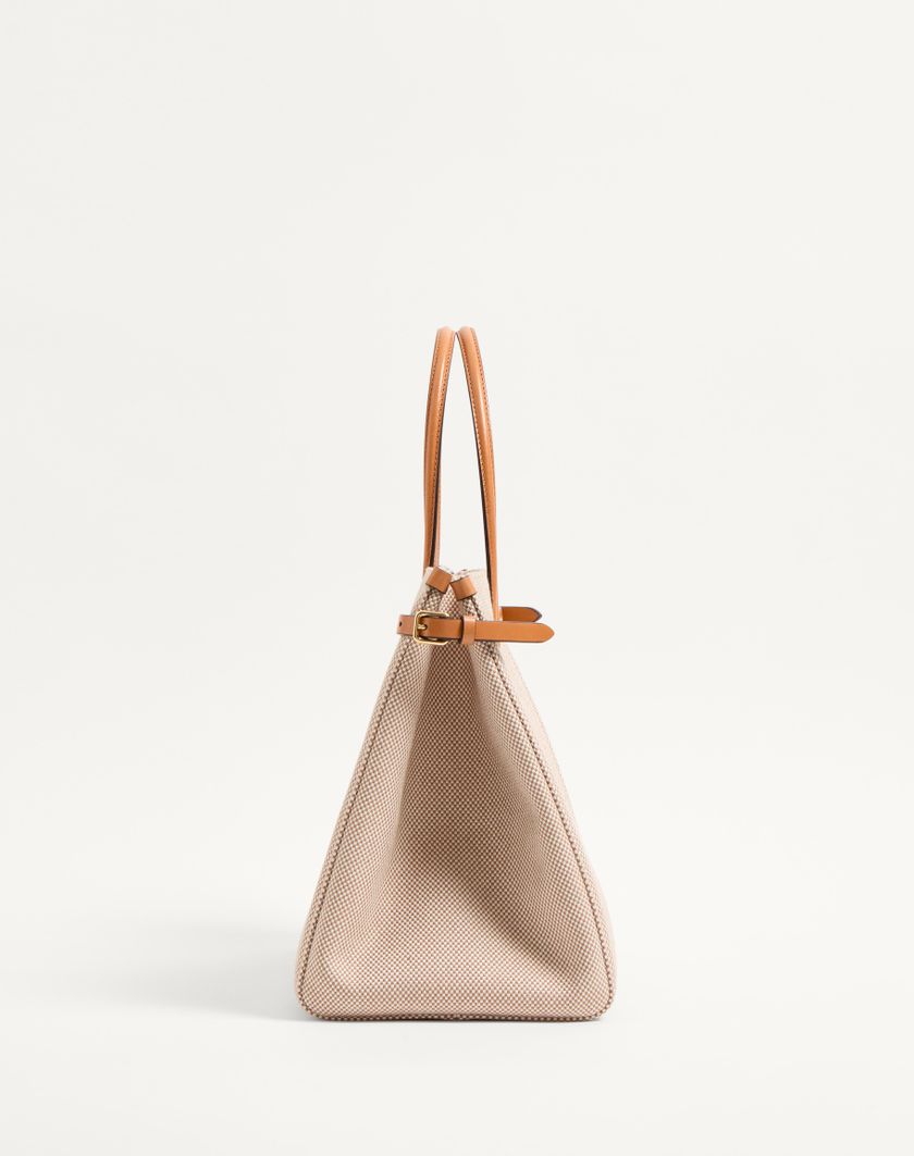 Valentino Handbags Borsa Shopping Media Valentino Garavani Antibes In Canvas per Donna in Naturale/tabacco | Valentino IT Nuovo