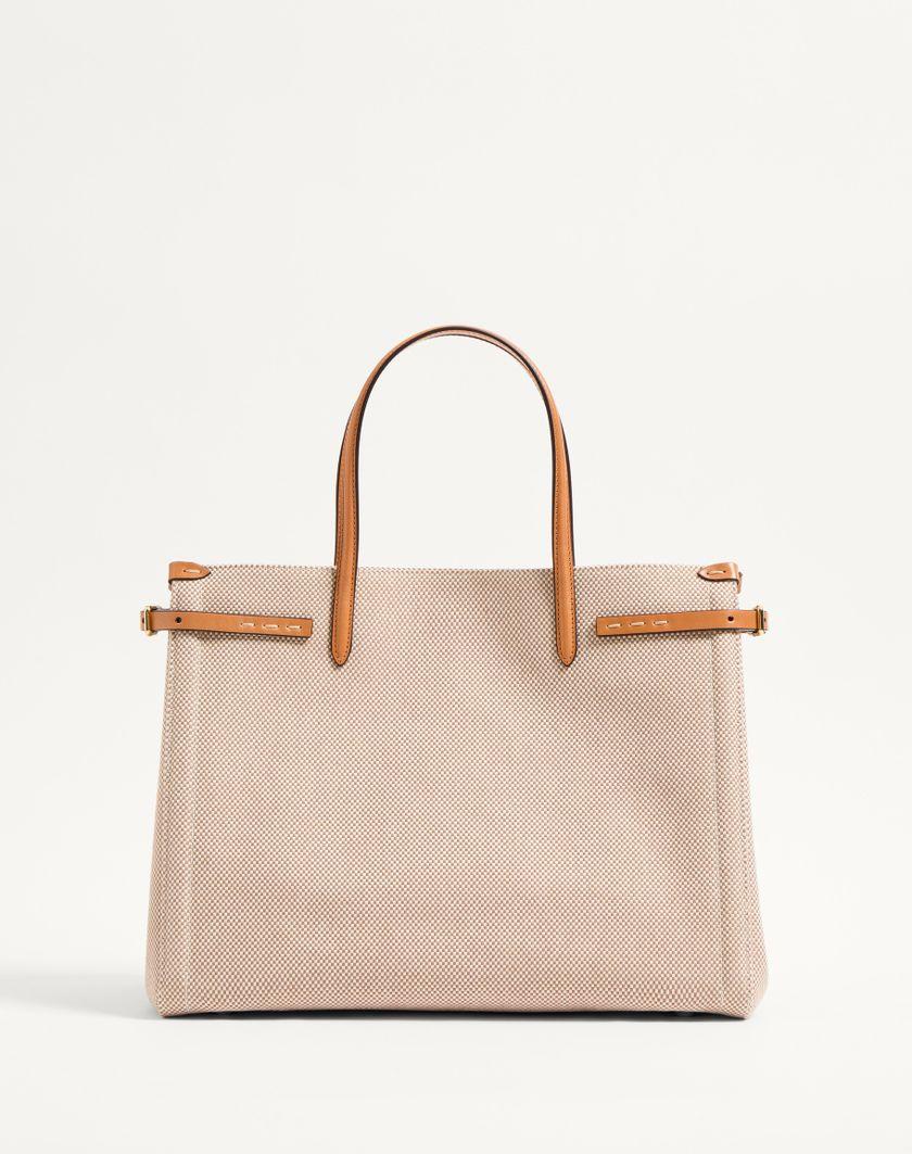 Valentino Handbags Borsa Shopping Media Valentino Garavani Antibes In Canvas per Donna in Naturale/tabacco | Valentino IT Nuovo