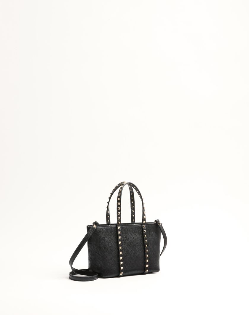 Valentino Handbags Borsa Shopping Piccola Valentino Garavani Rockstud In Vitello Granato per Donna in Light Ivory | Valentino IT Promozione