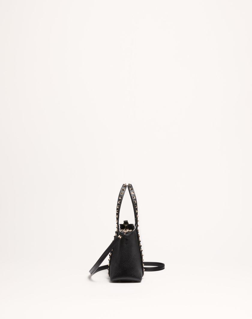 Valentino Handbags Borsa Shopping Piccola Valentino Garavani Rockstud In Vitello Granato per Donna in Nero | Valentino IT Spedizione Gratuita