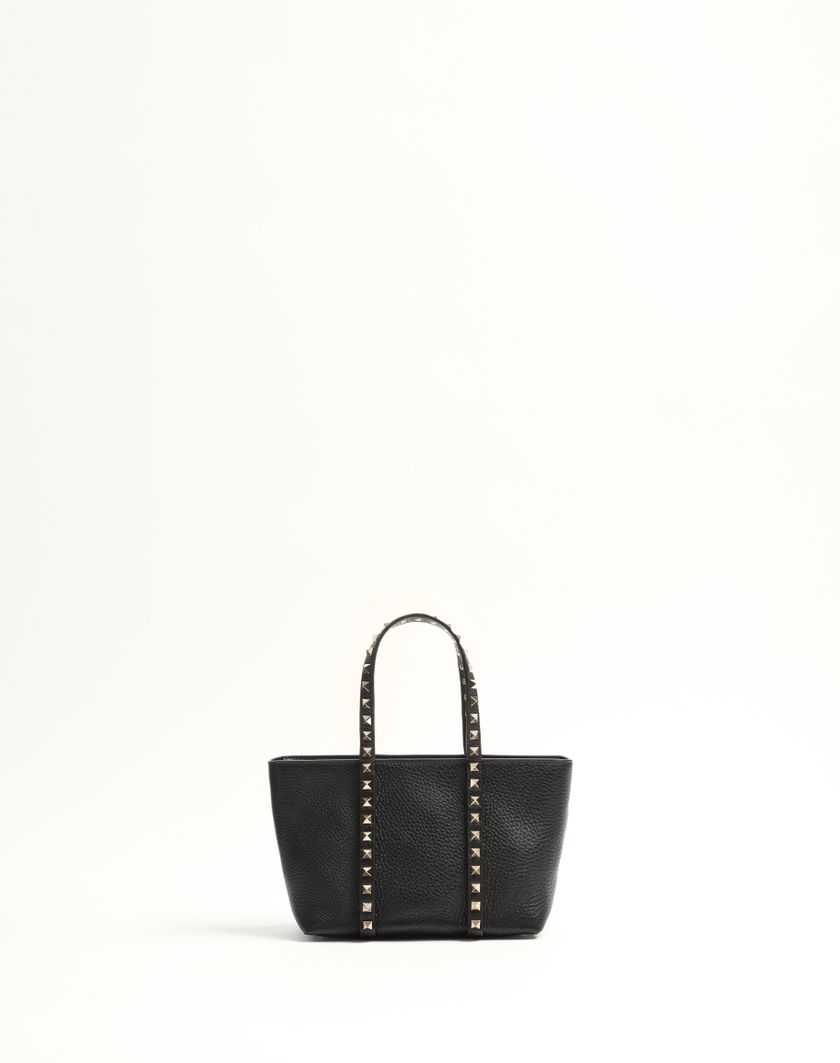 Valentino Handbags Borsa Shopping Piccola Valentino Garavani Rockstud In Vitello Granato per Donna in Nero | Valentino IT Spedizione Gratuita