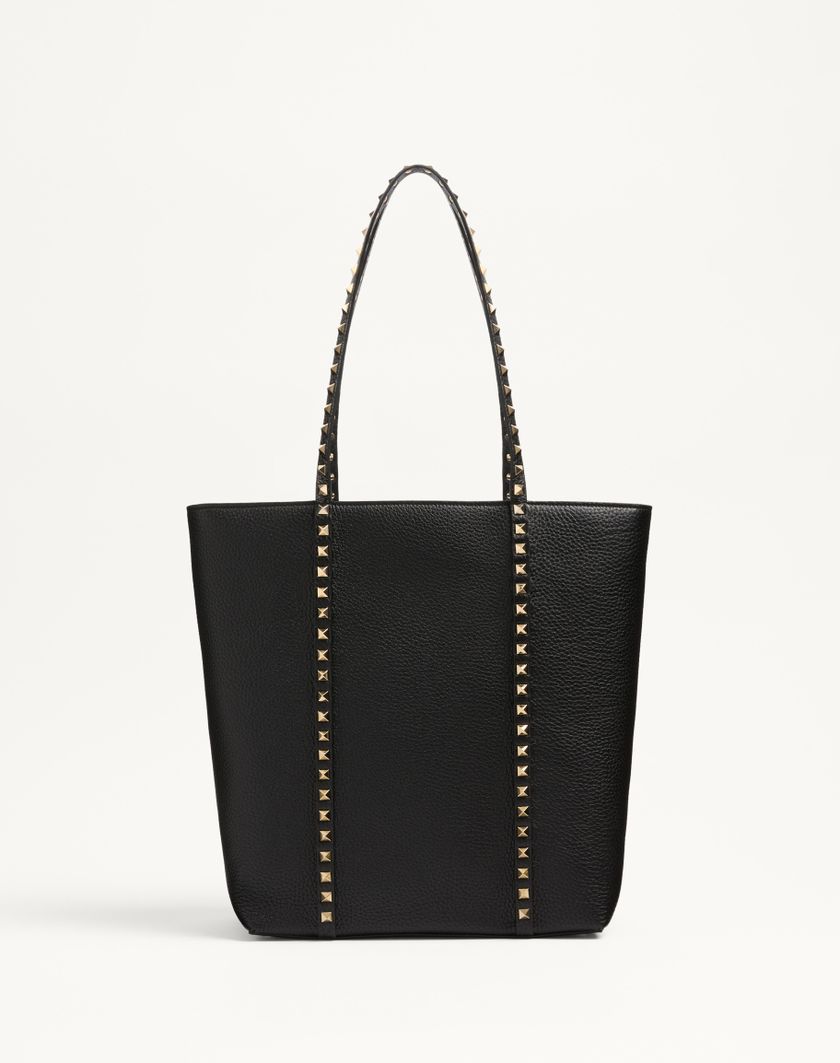 Valentino Handbags Borsa Shopping Valentino Garavani Rockstud In Vitello Granato per Donna in Nero | Valentino IT Pezzi Unici