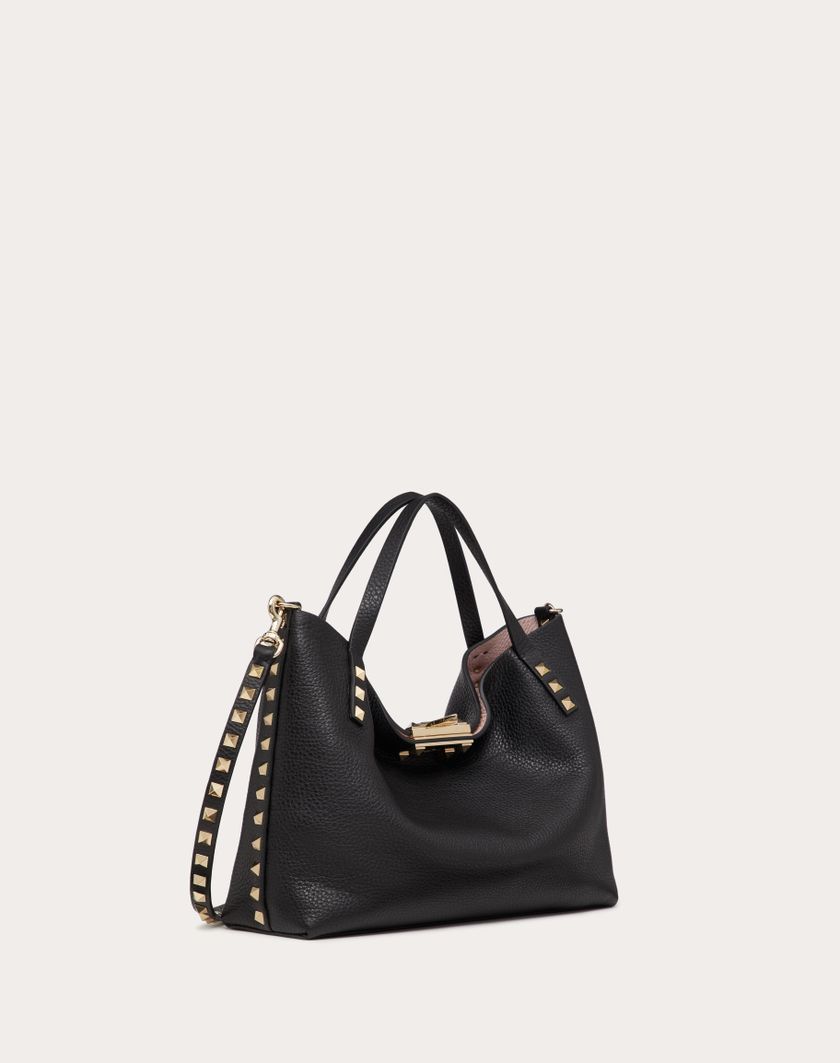 Valentino Handbags Borsa Piccola Rockstud In Vitello Granato Con Fodera A Contrasto per Donna in Nero/rose Quartz | Valentino IT Soddisfazione Garantita
