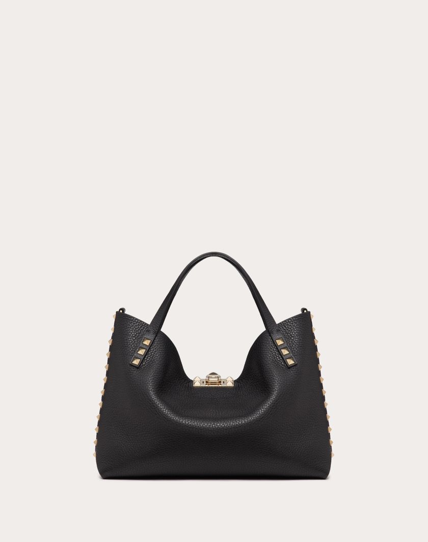 Valentino Handbags Borsa Piccola Rockstud In Vitello Granato Con Fodera A Contrasto per Donna in Nero/rose Quartz | Valentino IT Soddisfazione Garantita