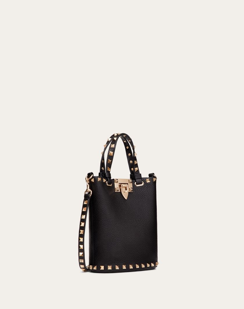 Valentino Handbags Pouch Con Tracolla Rockstud In Vitello Granato per Donna in Nero | Valentino IT Promozione Limitata