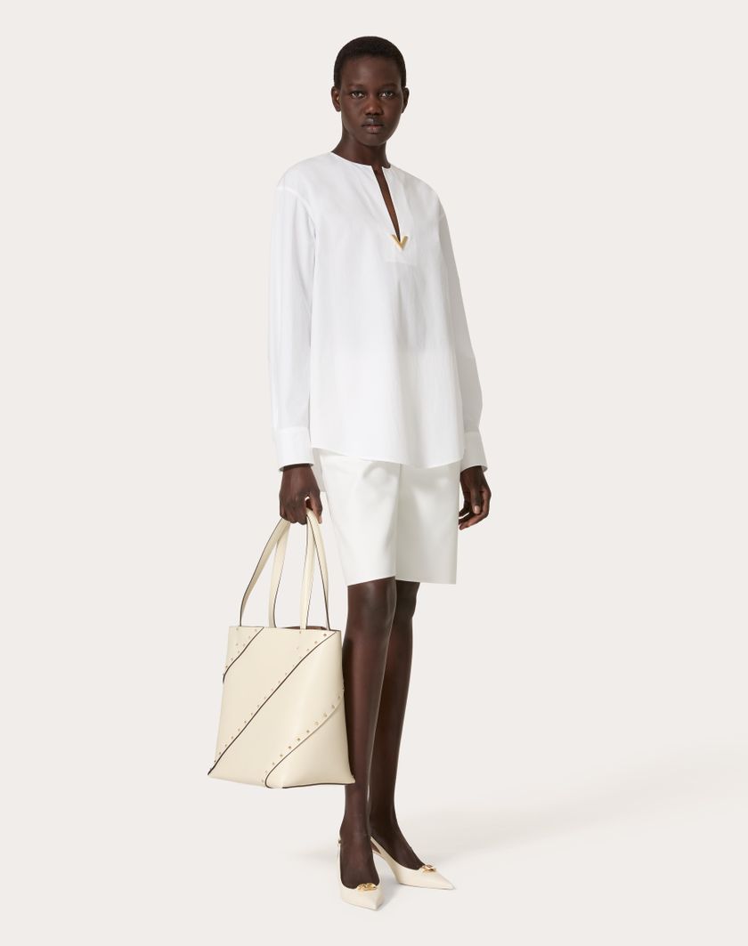 Valentino Handbags Borsa Shopping Valentino Garavani Valentino Garavani Rockstud Wispy In Vitello per Donna in Tabacco | Valentino IT Affare Del Giorno