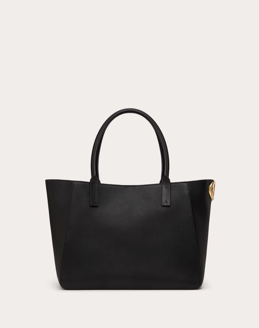 Valentino Handbags Borsa Shopping Vlogo Side In Vitello Nappato per Donna in Nero | Valentino IT Novità