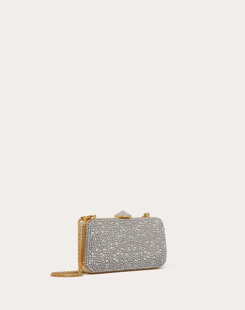 Valentino Handbags Minaudiere Carry Secrets Con Strass per Donna in Crystal | Valentino IT In Vendita