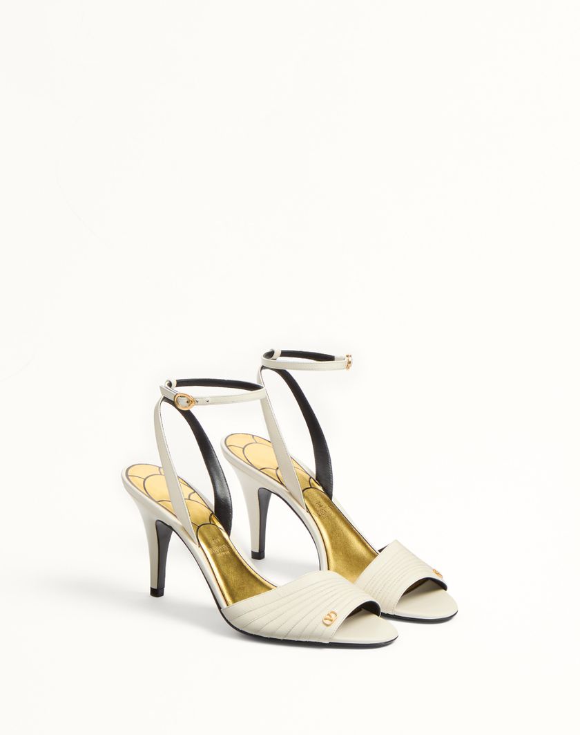Valentino Handbags Sandalo Ladycrush In Capretto 85mm per Donna in Avorio | Valentino IT Nuova